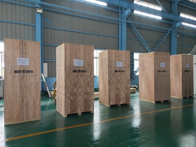 Wooden package cabinets waiting for shipment